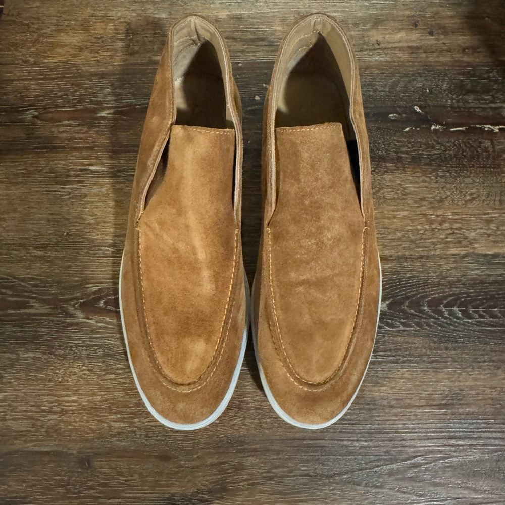 Men's Tan Suede Slip-On Shoes